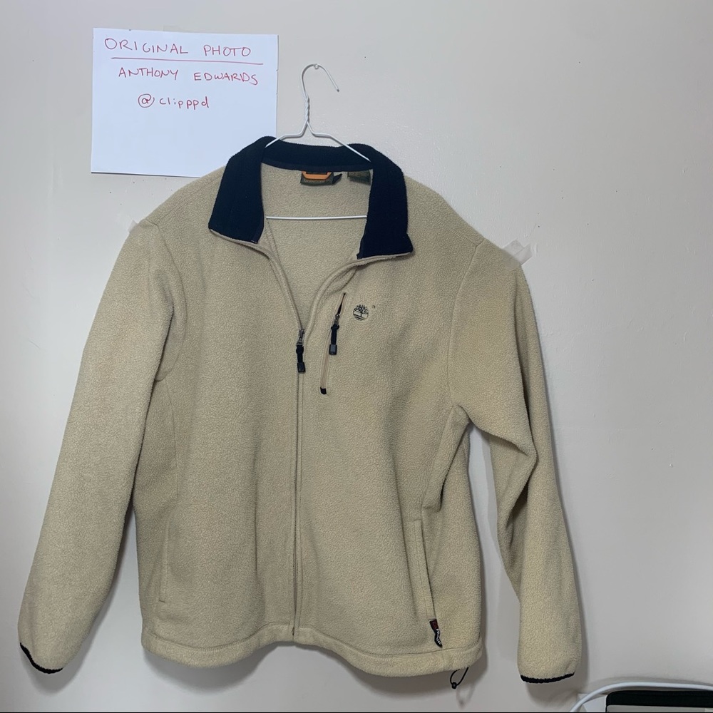 Men’s Timberland White Zip-Up Fleece Jacket